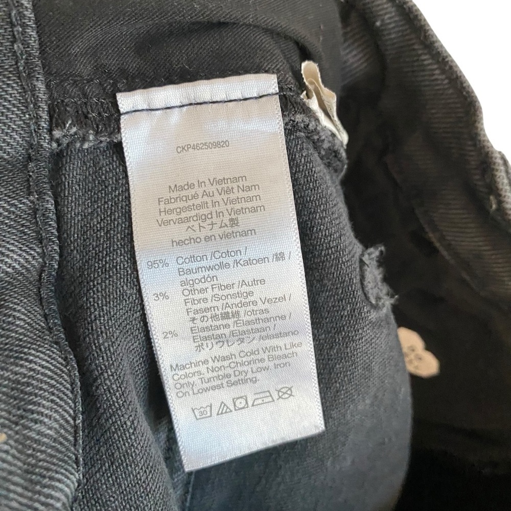 Madewell Washed Black Raw Hem High Rise The Perfect Vintage Jean 25 Tall Long - Picture 7 of 8